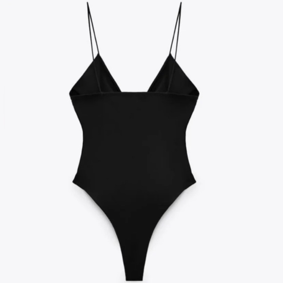 Zara BLACK CUT OUT BODYSUIT - Picture 5 of 10